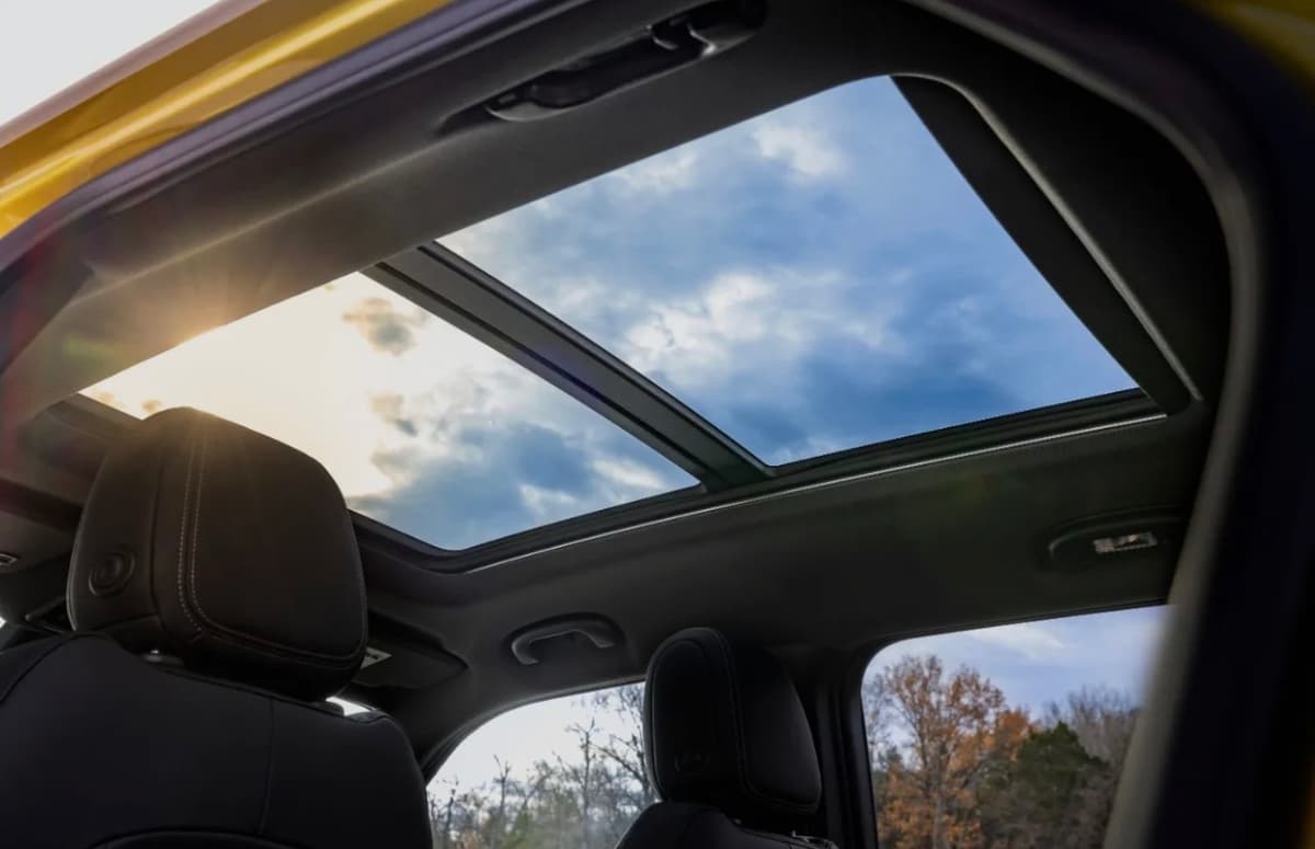 Panoramic sunroof view from inside